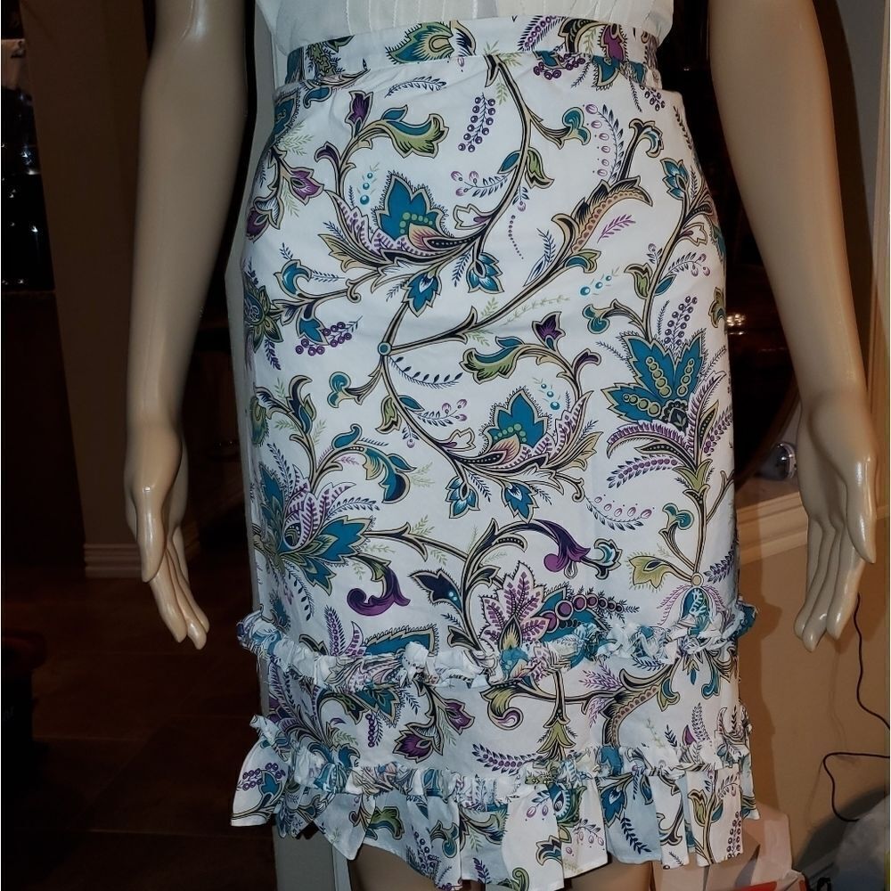 I.N.C  floral A-line cotton  skirt